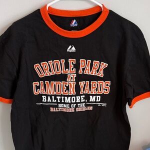 Majestic Black and Orange Orioles Tee